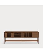 Platt TV-Ständer mit 3 Türen, 2 Schubladen und 5 Lehmnischen — 220x45x74cm