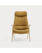 Großer Sessel 62108 Dins Senfgelb mit Holzbeinen - 74x80x43/114cm