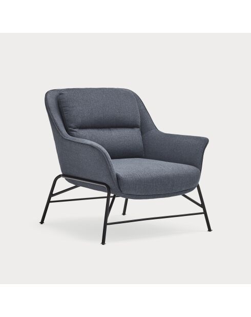 Fauteuil Sadira bleu pétrole - 88x84x87cm
