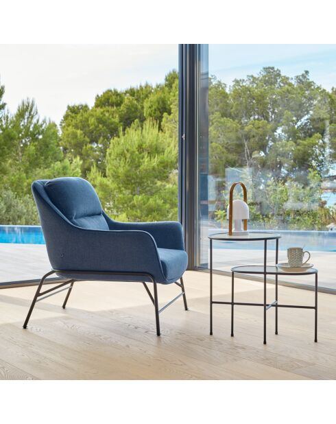 Fauteuil Sadira bleu pétrole - 88x84x87cm