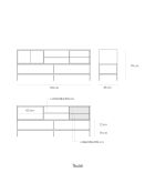 Meuble TV Platt 2 portes, 2 tiroirs et 2 niches noir - 175x45x74cm