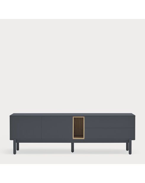 Corvo tv-meubel 2 deuren, 2 laden en 1 nis antracietgrijs - 180x40x56cm