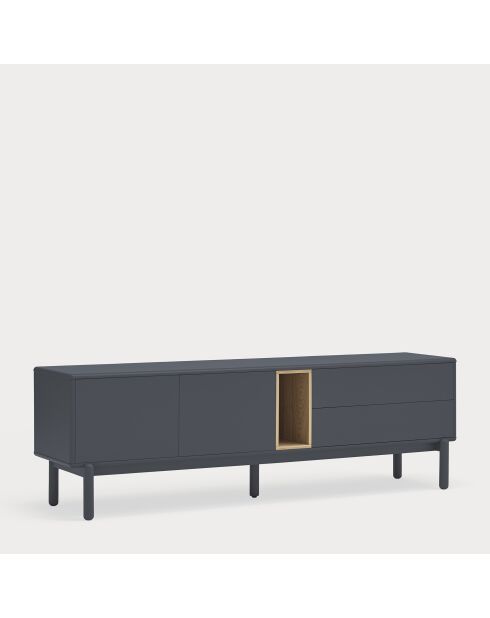Corvo tv-meubel 2 deuren, 2 laden en 1 nis antracietgrijs - 180x40x56cm