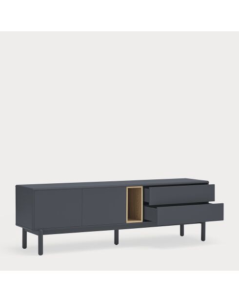 Corvo tv-meubel 2 deuren, 2 laden en 1 nis antracietgrijs - 180x40x56cm