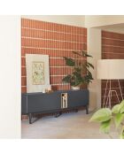 Corvo tv-meubel 2 deuren, 2 laden en 1 nis antracietgrijs - 180x40x56cm