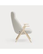Poltrona grande Dins crema 61200 con gambe in legno - 74x80x43/114cm