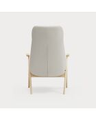 Poltrona grande Dins crema 61200 con gambe in legno - 74x80x43/114cm