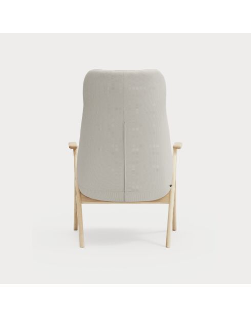 Großer Sessel Dins 61200 mit Holzbeinen, 74 x 80 x 43/114 cm, cremefarben