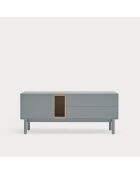 Corvo tv-meubel 1 deur, 2 laden en 1 parelgrijze nis - 140x40x56cm