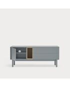 Corvo tv-meubel 1 deur, 2 laden en 1 parelgrijze nis - 140x40x56cm