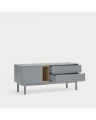 Corvo tv-meubel 1 deur, 2 laden en 1 parelgrijze nis - 140x40x56cm
