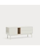 Porta TV Corvo 1 anta, 2 cassetti e 1 nicchia color crema - 140x40x56cm