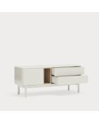 Porta TV Corvo 1 anta, 2 cassetti e 1 nicchia color crema - 140x40x56cm