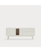 Porta TV Corvo 1 anta, 2 cassetti e 1 nicchia color crema - 140x40x56cm