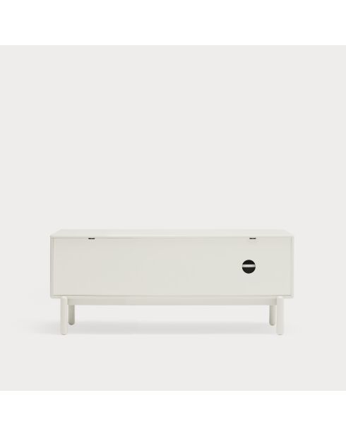 Corvo TV-Ständer, 1 Tür, 2 Schubladen und 1 cremefarbene Nische, 140 x 40 x 56 cm