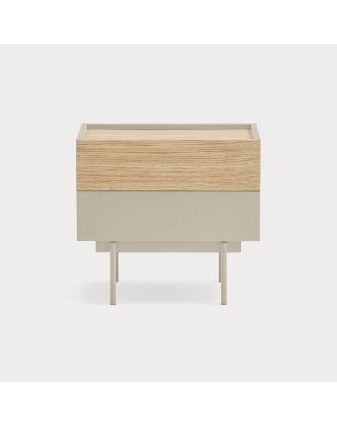 Otto Nachttisch 2 Schubladen Sand und Eiche - 52x35x46cm
