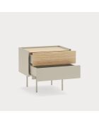 Otto Nachttisch 2 Schubladen Sand und Eiche - 52x35x46cm