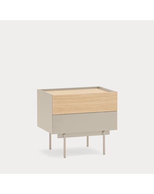 Otto Nachttisch 2 Schubladen Sand und Eiche - 52x35x46cm