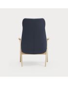 66201 Poltrona grande Dins blu scuro con gambe in legno - 74x80x43/114cm