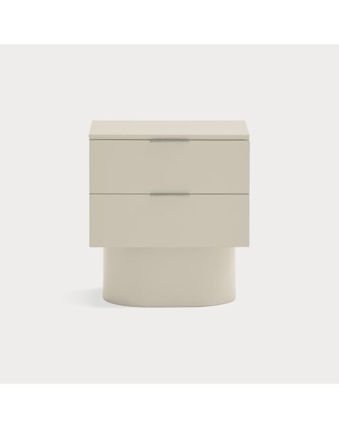 Table de chevet Totem 2 tiroirs sable - 50x36.5x54.8cm