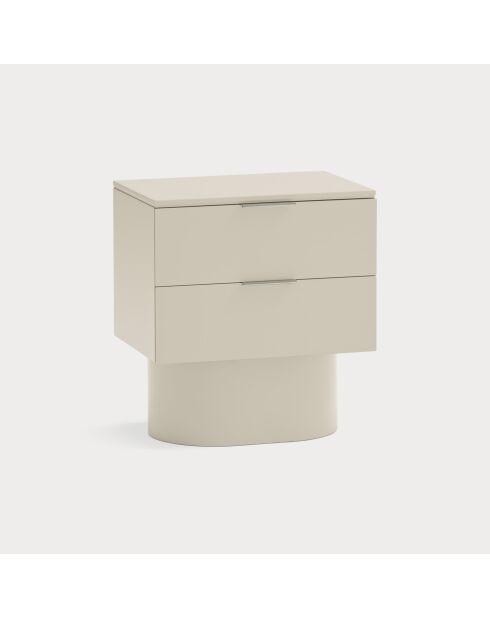 Table de chevet Totem 2 tiroirs sable - 50x36.5x54.8cm