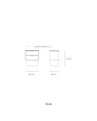 Table de chevet Totem 2 tiroirs sable - 50x36.5x54.8cm