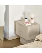 Table de chevet Totem 2 tiroirs sable - 50x36.5x54.8cm