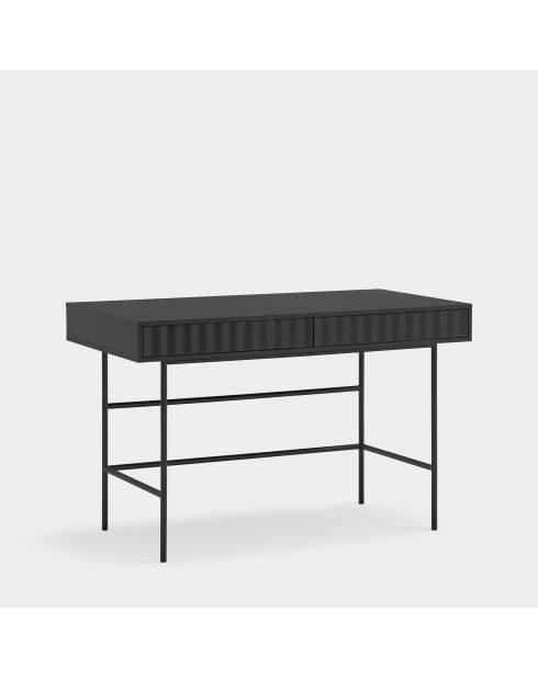 Sierra Schreibtisch 2 Schubladen schwarz - 120x60x76cm