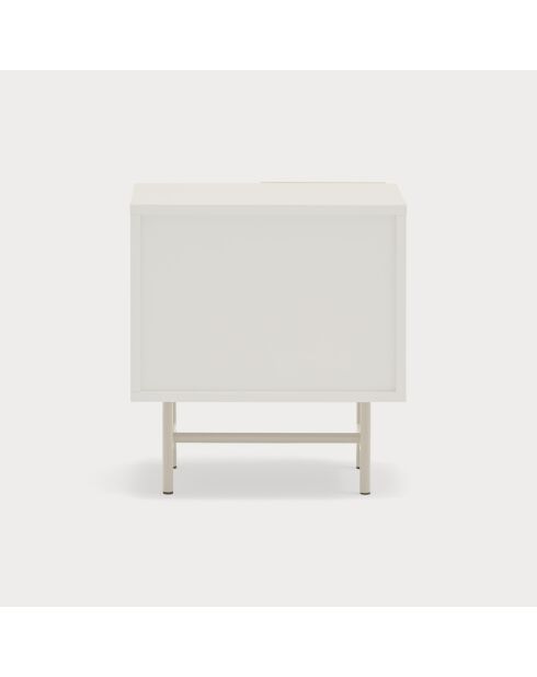 Mesita de noche Nube con 1 puerta corredera crema y arena - 50x35x56cm