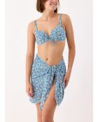 Pareo corto Oia blu