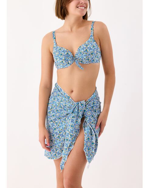 Pareo corto Oia blu