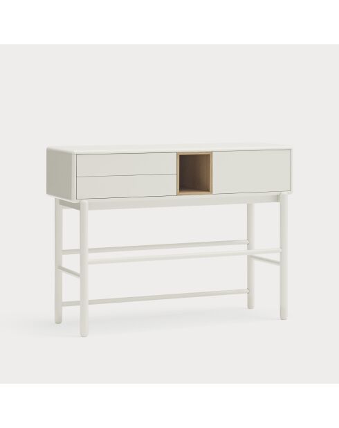 Consolle Corvo 1 anta e 2 cassetti crema - 120x35x90cm