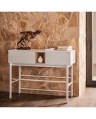 Consolle Corvo 1 anta e 2 cassetti crema - 120x35x90cm