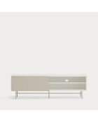 Meuble TV Nube avec 2 tiroirs, 1 porte et 1 porte coulissante crème et sable - 180x40x56cm