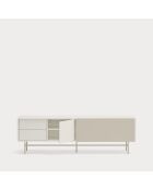 Meuble TV Nube avec 2 tiroirs, 1 porte et 1 porte coulissante crème et sable - 180x40x56cm