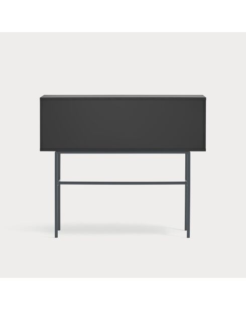 Nube-Konsole mit 2 Schubladen und 1 Schiebetür schwarz und anthrazitgrau - 110x35x90cm