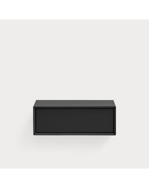 Platt hängender Nachttisch 1 Schublade schwarz - 55x40x19cm