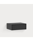 Platt hängender Nachttisch 1 Schublade schwarz - 55x40x19cm