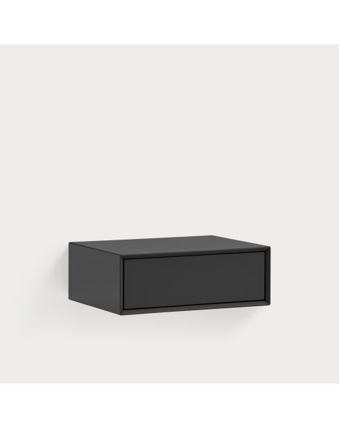 Platt hängender Nachttisch 1 Schublade schwarz - 55x40x19cm
