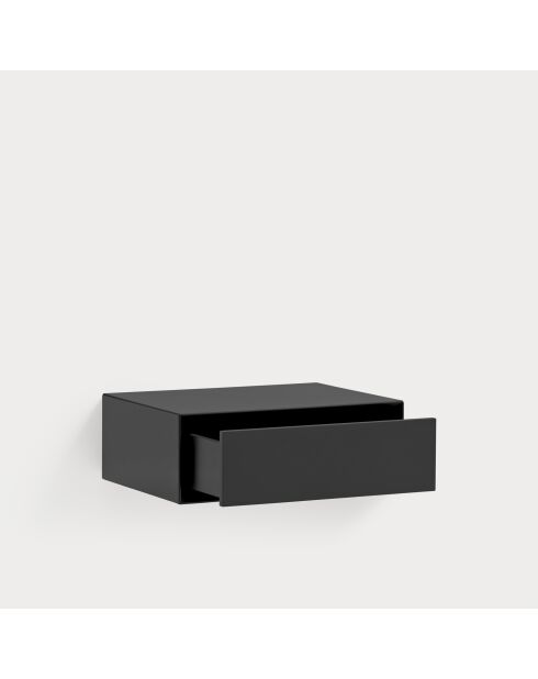 Platt hängender Nachttisch 1 Schublade schwarz - 55x40x19cm