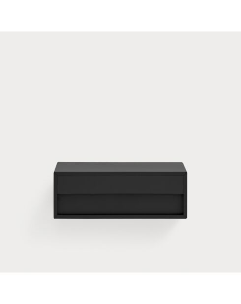 Platt hängender Nachttisch 1 Schublade schwarz - 55x40x19cm