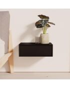 Platt hängender Nachttisch 1 Schublade schwarz - 55x40x19cm