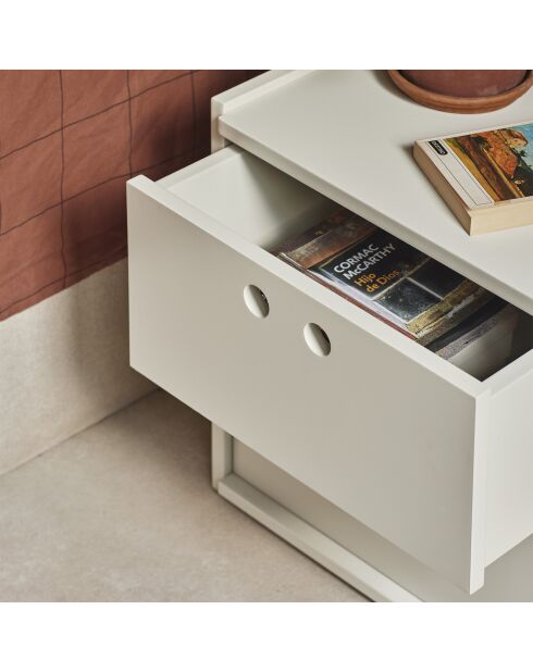Table de chevet Wally crème - 40x40x42cm