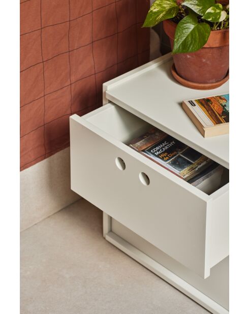 Table de chevet Wally crème - 40x40x42cm