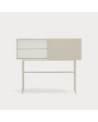 Console Nube avec 2 tiroirs et 1 porte coulissante crème et sable - 110x35x90cm