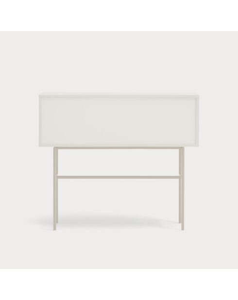 Console Nube avec 2 tiroirs et 1 porte coulissante crème et sable - 110x35x90cm