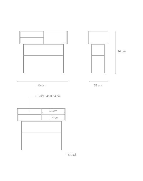 Console Nube avec 2 tiroirs et 1 porte coulissante crème et sable - 110x35x90cm