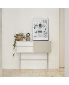 Console Nube avec 2 tiroirs et 1 porte coulissante crème et sable - 110x35x90cm