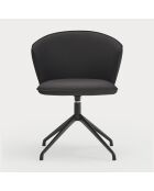 2 zwarte Add 107-9035 stoelen met zwarte draaibare spinnenvoet - 56x58x48/81cm