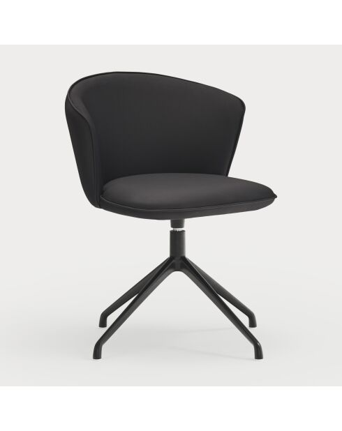 2 zwarte Add 107-9035 stoelen met zwarte draaibare spinnenvoet - 56x58x48/81cm